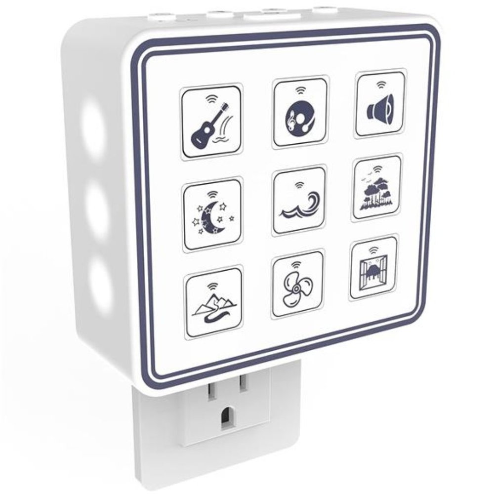 Plug in White Noise Sound Machine with Adjustable Kids Night Light for Sleeping
